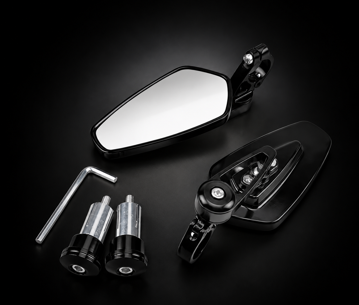Rétroviseurs embout de guidon en aluminium pour moto