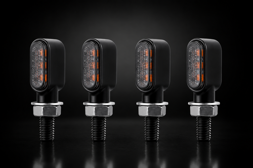 Mini clignotants LED noirs pour moto